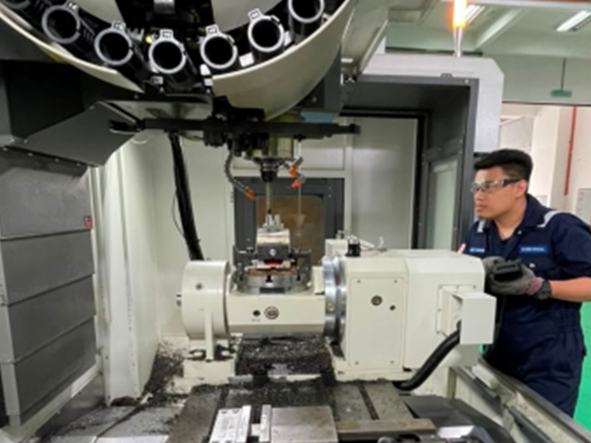 CNC machining centre in operation
